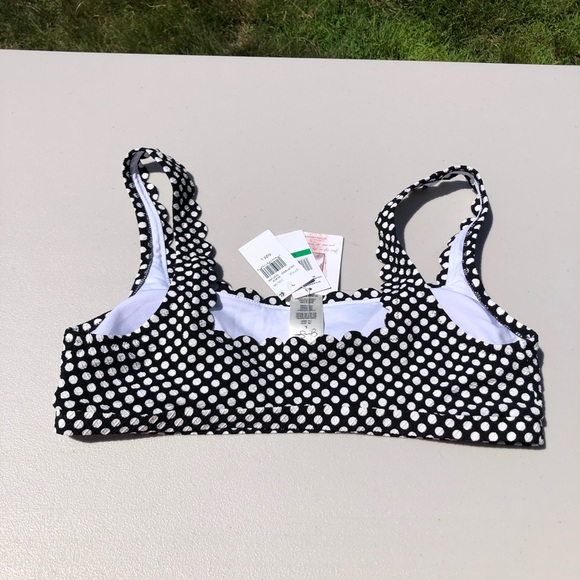 NWT Jessica Simpson Swimsuit Bathing Suit Bikini Top Textured Polka Dot L - Picture 5 of 10
